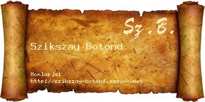 Szikszay Botond névjegykártya